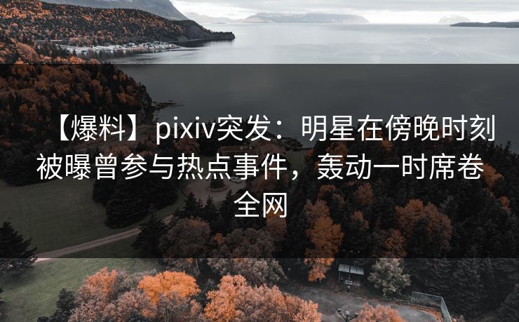 【爆料】pixiv突发：明星在傍晚时刻被曝曾参与热点事件，轰动一时席卷全网