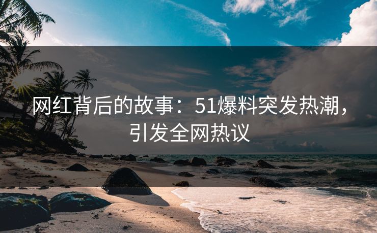 网红背后的故事：51爆料突发热潮，引发全网热议