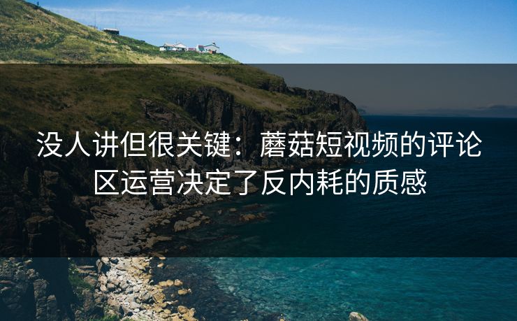 没人讲但很关键：蘑菇短视频的评论区运营决定了反内耗的质感